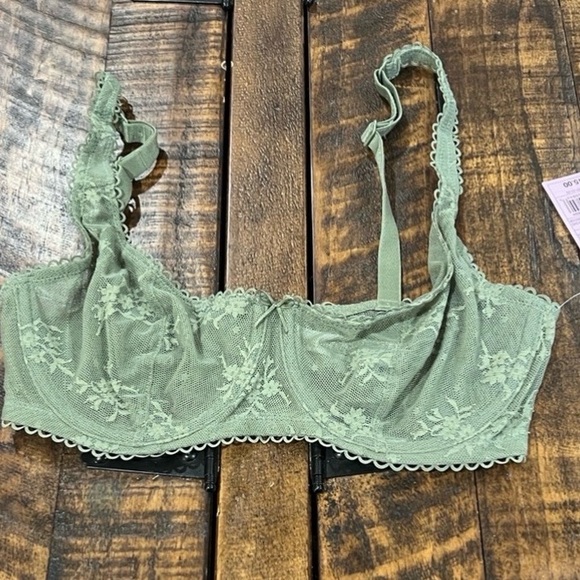 Target Green Lace Unlined Balconette 34C Bra - Picture 8 of 11